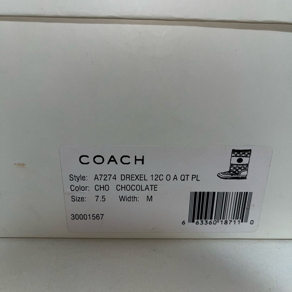 Coach Women's Quilted Dark Brown Winter Boots - Picture 7 of 7